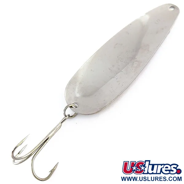 Vintage   Worth Chippewa Steel Spoon , 3/5oz Nickel fishing spoon #9555