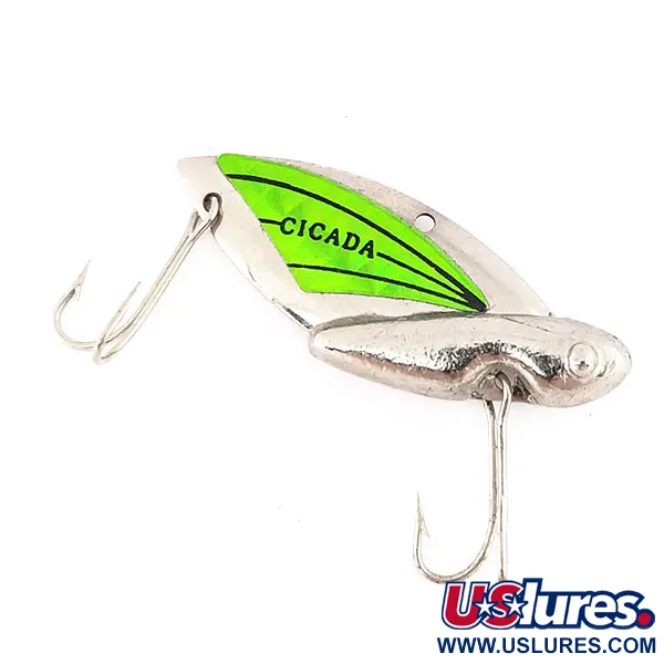 Vintage   Reef Runner Cicada, 1/2oz Nickel / Green fishing #9560