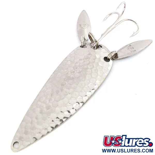 Vintage   Marathon (with sonic blades), 1/2oz Hammered Nickel fishing spoon #9579