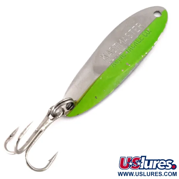 Vintage  Acme Kastmaster , 3/8oz Nickel / Green fishing spoon #9587