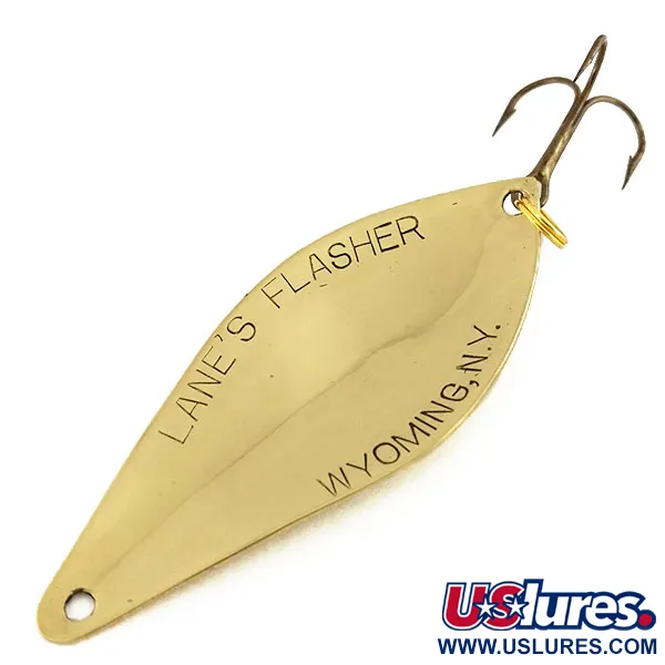 Vintage  Lanes Tackle & Bait Lane's Flasher, 1/2oz Gold fishing spoon #9601