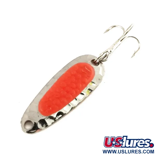 Vintage   Blue Fox Pixee UV, 3/16oz Hammered Nickel / Orange fishing spoon #9605