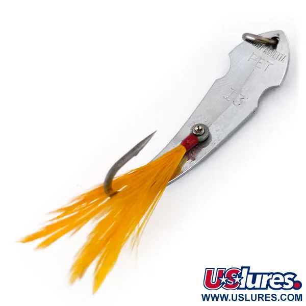 Vintage   Tony Accetta Pet Spoon 13, 3/16oz Nickel / Green fishing spoon #9609