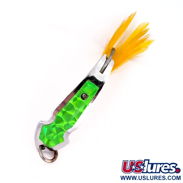 Vintage   Tony Accetta Pet Spoon 13, 3/16oz Nickel / Green fishing spoon #9609