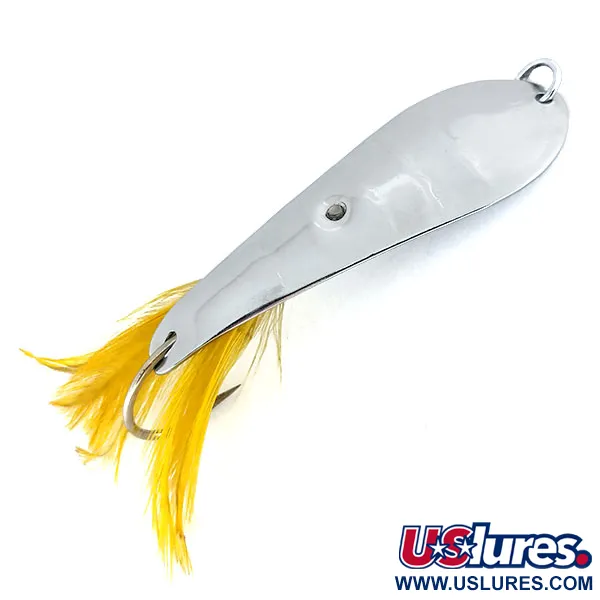 Vintage  Luhr Jensen Reflecto #5, 3/4oz Nickel / Yellow fishing spoon #9626