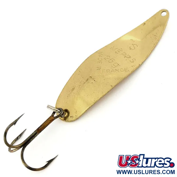 Vintage   Mepps Syclops 3, 1oz Gold fishing spoon #9642