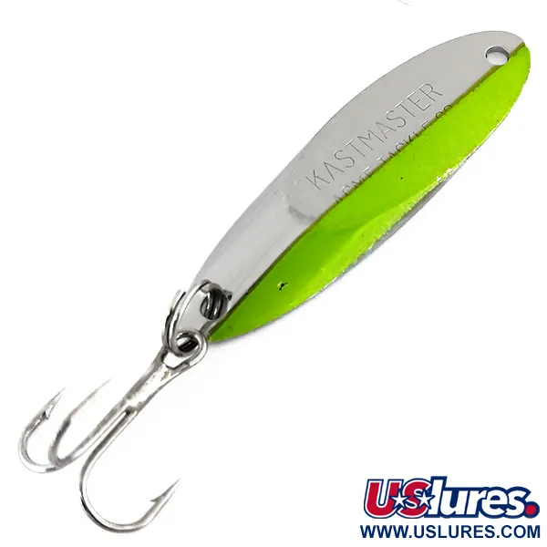 Vintage  Acme Kastmaster UV, 3/8oz Nickel / Green fishing spoon #9679