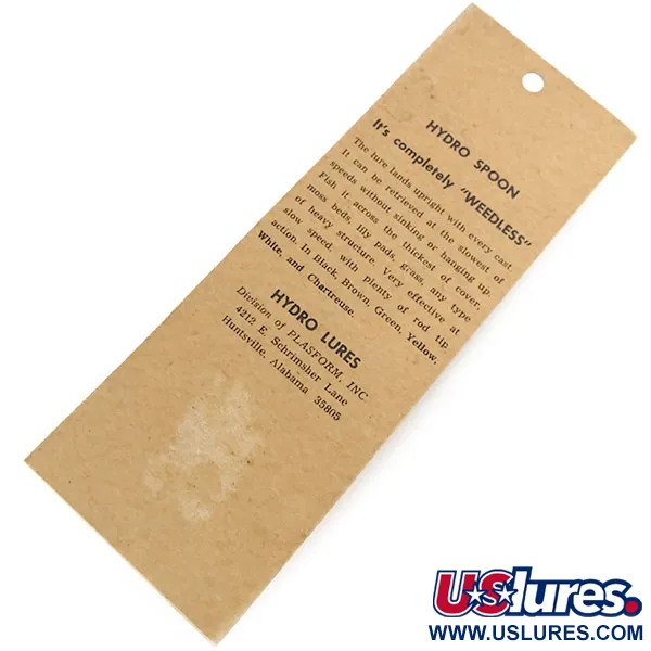  Hydro Lures Weedless Hydro Spoon, 1/2oz Yellow fishing lure #9682