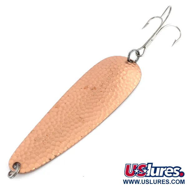 Vintage  Worth Chippewa Steel Spoon, 3/5oz Hammered Copper fishing spoon #9704