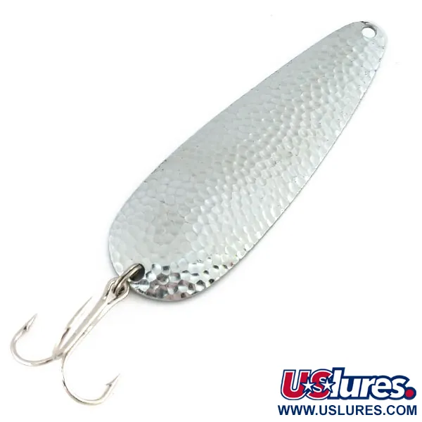 Vintage  Worth Chippewa SteelSpoon , 3/5oz Hammered Nickel fishing spoon #9714