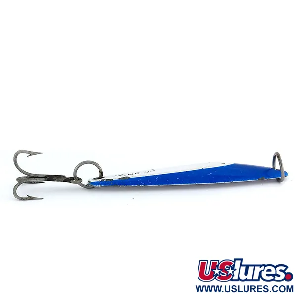 Vintage  Luhr Jensen Yo-ho-ho Lura 1 Jig, 1 1/2oz Blue / White fishing spoon #9728
