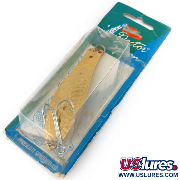  Prescott Spinner Little Doctor 275, 3/4oz Hammered Gold / Red fishing spoon #9748