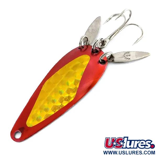 Vintage   Marathon (with sonic blades), 2/5oz Red / Gold / Nickel fishing spoon #9751
