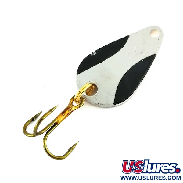 Vintage  Acme K.O. Wobbler, 1/8oz White / Black / Gold fishing spoon #9765