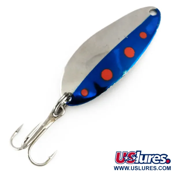 Vintage  Seneca Little Cleo (Hula Girl), 1/3oz Nickel / Blue / Red fishing spoon #9772