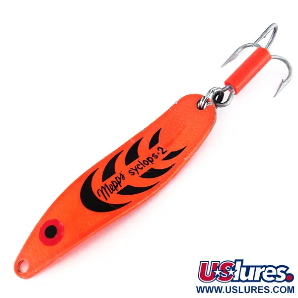 Vintage   Mepps Syclops 2 UV, 3/5oz Orange fishing spoon #9787