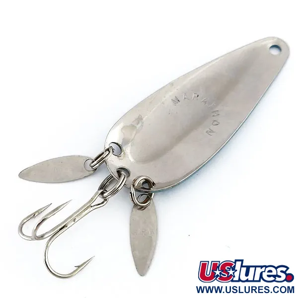 Vintage   Marathon (with sonic blades), 2/5oz Nickel / Light Blue fishing spoon #9790