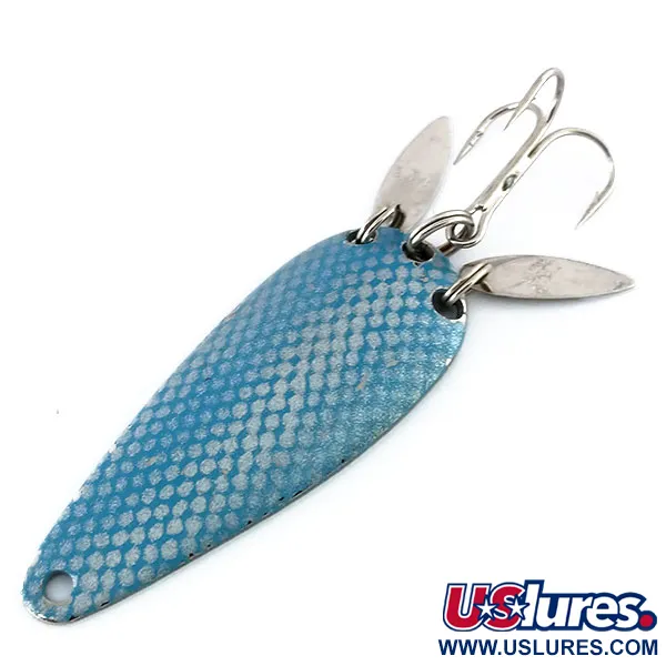 Vintage   Marathon (with sonic blades), 2/5oz Nickel / Light Blue fishing spoon #9790