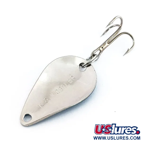 Vintage  Acme K.O. Wobbler, 1/4oz Nickel / Blue fishing spoon #9791