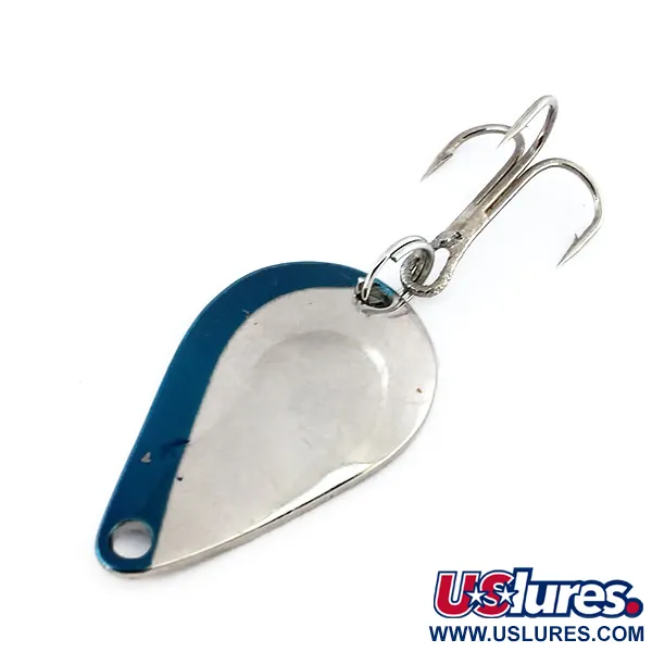 Vintage  Acme K.O. Wobbler, 1/4oz Nickel / Blue fishing spoon #9791