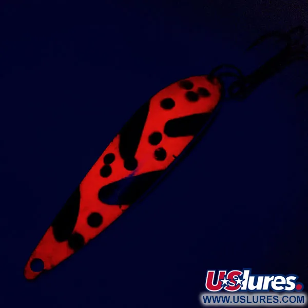 Vintage  Acme Fiord Spoon, 2/5oz Nickel / Orange / Black fishing spoon #9798