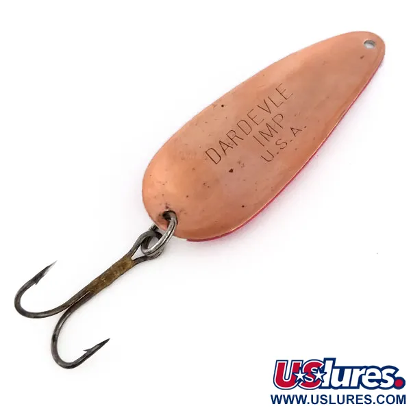 Vintage  Eppinger Dardevle Imp , 2/5oz Black / White / Copper fishing spoon #9799