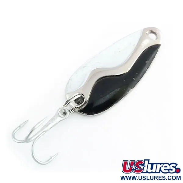 Vintage  Acme Kamlooper Junior​, 1/4oz Black / White / Nickel fishing spoon #9801