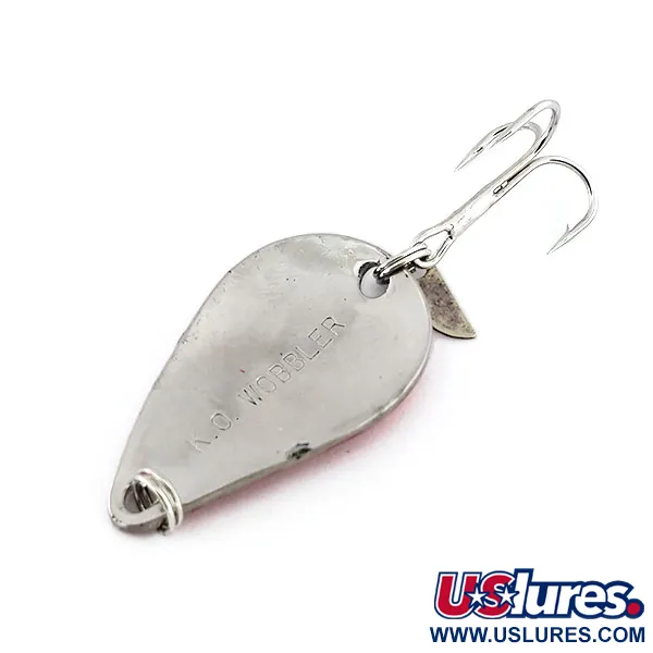 Vintage  Acme K.O. Wobbler, 1/4oz Nickel / Red fishing spoon #9802