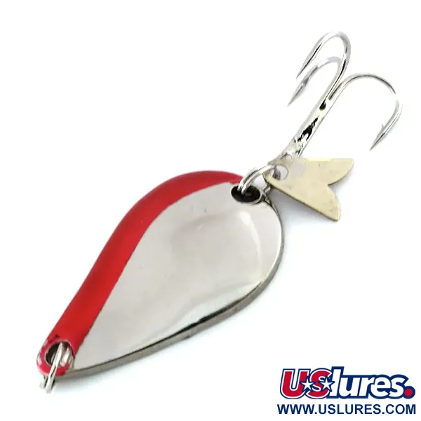 Vintage  Acme K.O. Wobbler, 1/4oz Nickel / Red fishing spoon #9802