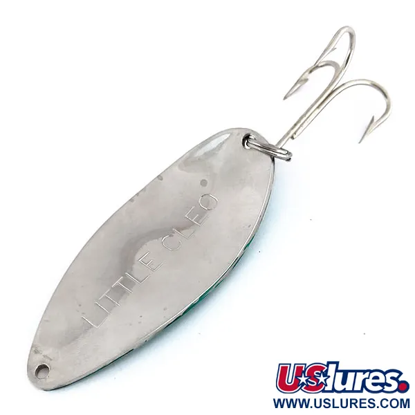 Vintage   Acme Little Cleo, 1 1/4oz Nickel / Green fishing spoon #9827