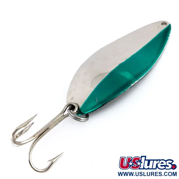 Vintage   Acme Little Cleo, 1 1/4oz Nickel / Green fishing spoon #9827