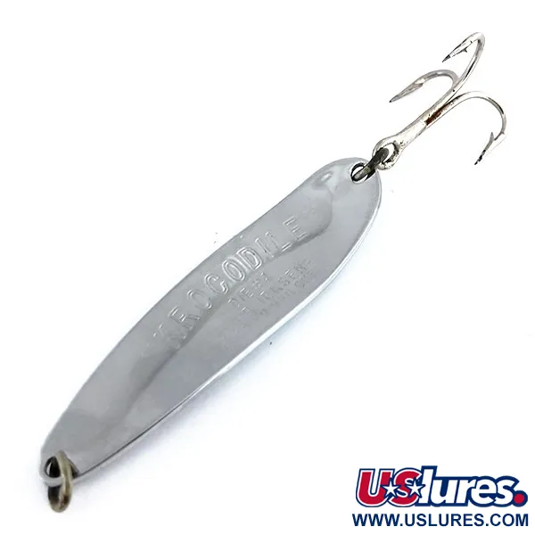 Vintage  Luhr Jensen Krocodile Die #4, 1/2oz Nickel fishing spoon #9828