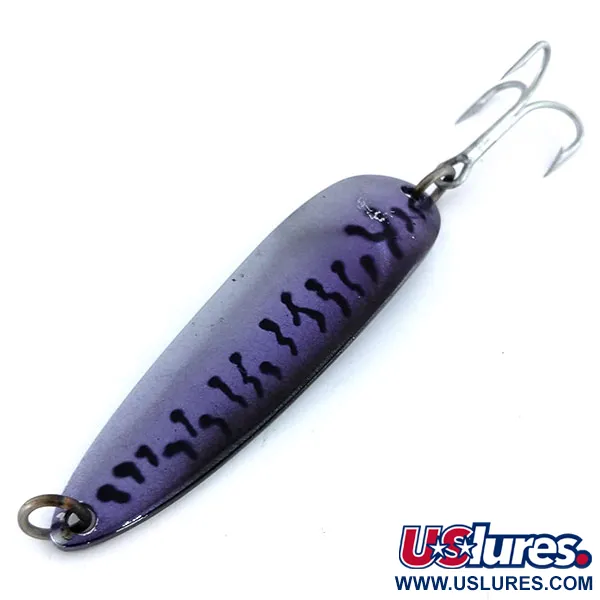 Vintage  Luhr Jensen Krocodile Die #5, 1oz Purple / Nickel fishing spoon #9829
