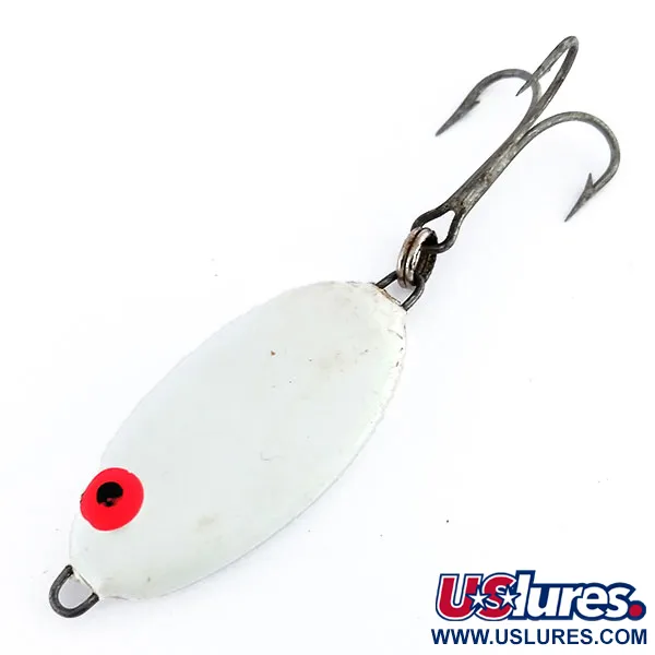 Vintage   Bomber Slab Spoon, 3/4oz White / Red fishing spoon #9830