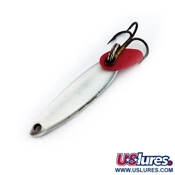 Vintage   Bay de Noc Swedish pimple, 1/16oz White fishing spoon #9833