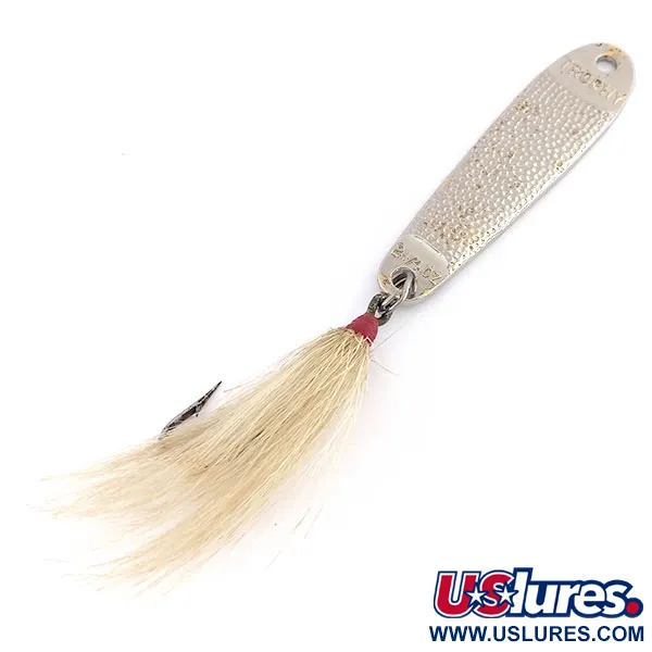 Vintage   Acme Trophy, 2oz Hammered Nickel fishing spoon #9863