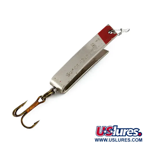 Vintage  South Bend Super-Duper 503, 1/8oz Nickel / Red fishing spoon #9895