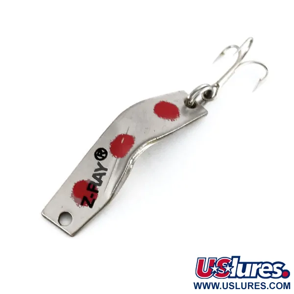 Vintage  Z-RAY Lures Z-Ray, 1/8oz Nickel / Red fishing spoon #9896