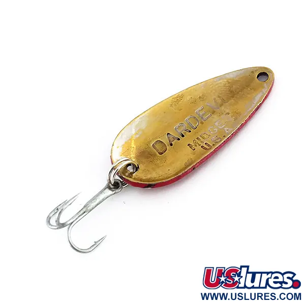 Vintage  Eppinger Dardevle Midget, 3/16oz Red / White / Copper fishing spoon #9898