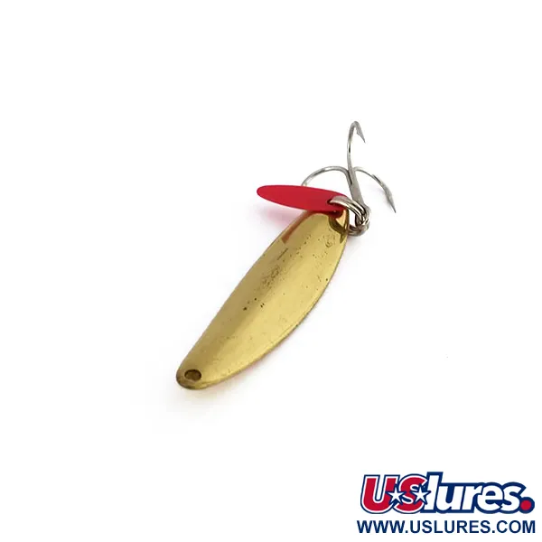 Vintage   Bay de Noc Swedish pimple, 1/2oz Brass / Red fishing spoon #9902