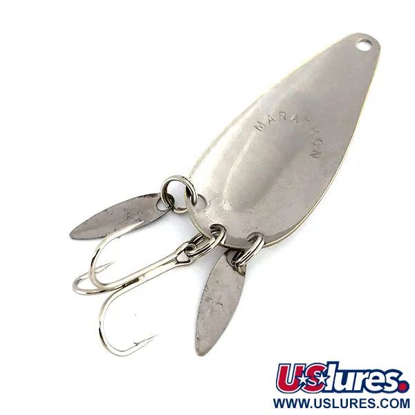 Vintage   Marathon (with sonic blades), 2/5oz Hammered Nickel fishing spoon #9910