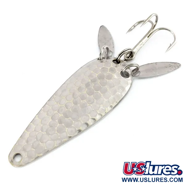 Vintage   Marathon (with sonic blades), 2/5oz Hammered Nickel fishing spoon #9910