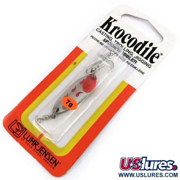  Luhr Jensen Krocodile, 1/4oz Nickel / Red fishing spoon #9920