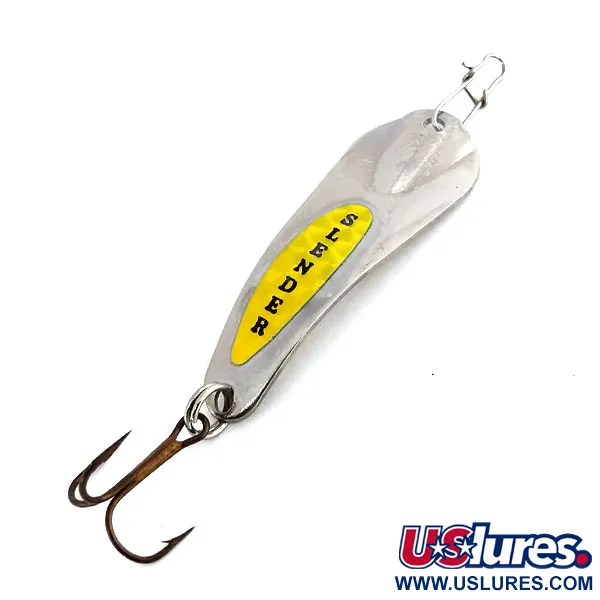 Vintage  Reef Runner  Slender Spoon Custom Jigs, 3/32oz Nickel / Chartreuse fishing spoon #9924