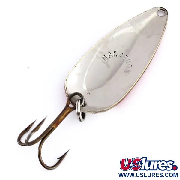 Vintage  Marathon  Marathon, 1/4oz Red / White / Nickel fishing spoon #9942